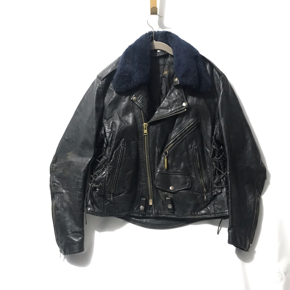 Vintage 60's Vanson Highwayman Leather Jacket Quilted Lining Worn Size 42